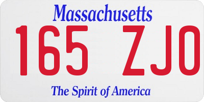 MA license plate 165ZJ0