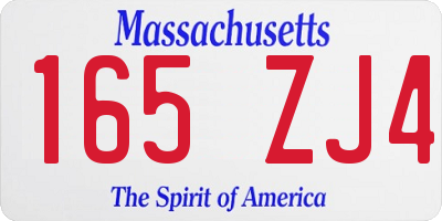 MA license plate 165ZJ4
