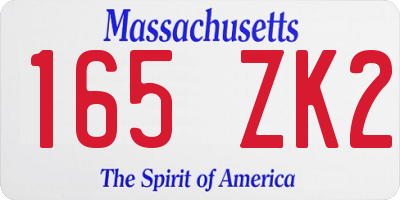 MA license plate 165ZK2