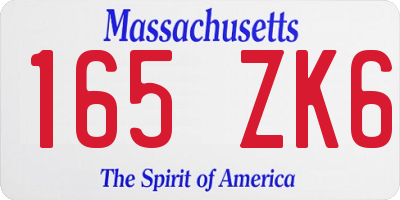 MA license plate 165ZK6