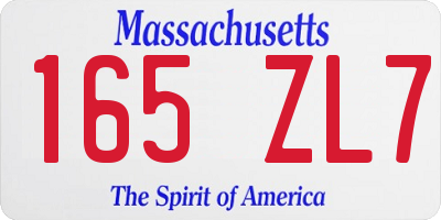 MA license plate 165ZL7
