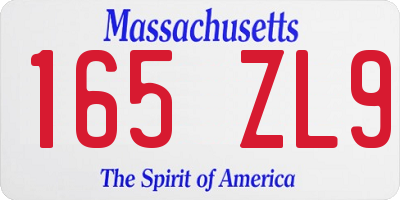 MA license plate 165ZL9