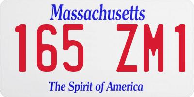 MA license plate 165ZM1