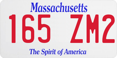 MA license plate 165ZM2