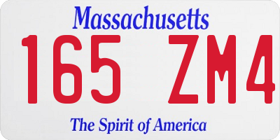 MA license plate 165ZM4