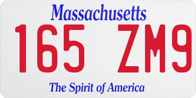MA license plate 165ZM9