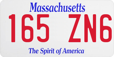 MA license plate 165ZN6