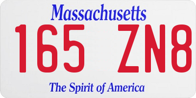 MA license plate 165ZN8
