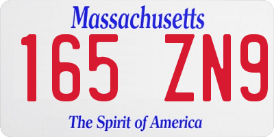 MA license plate 165ZN9