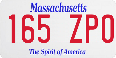 MA license plate 165ZP0