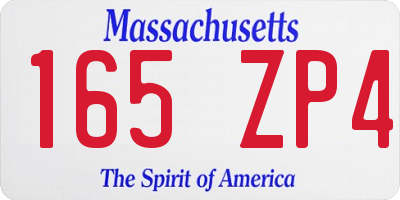 MA license plate 165ZP4