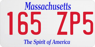 MA license plate 165ZP5