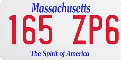 MA license plate 165ZP6