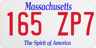 MA license plate 165ZP7