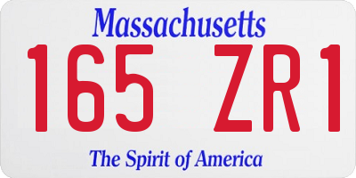 MA license plate 165ZR1
