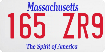 MA license plate 165ZR9