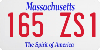 MA license plate 165ZS1
