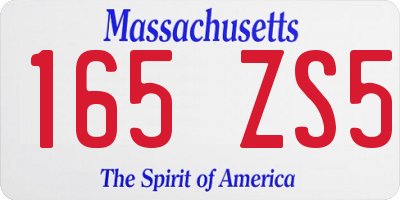 MA license plate 165ZS5