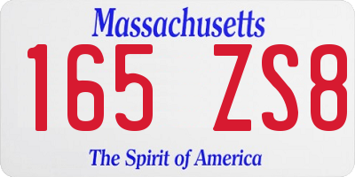 MA license plate 165ZS8