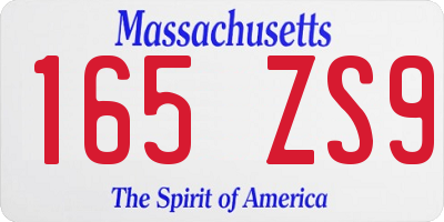 MA license plate 165ZS9