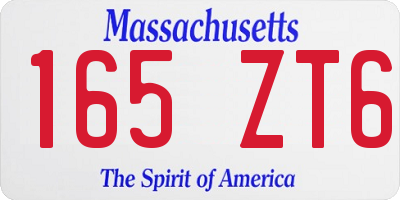 MA license plate 165ZT6