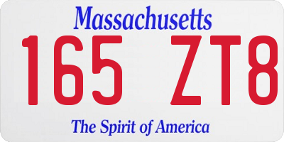 MA license plate 165ZT8