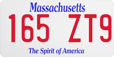MA license plate 165ZT9