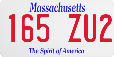 MA license plate 165ZU2