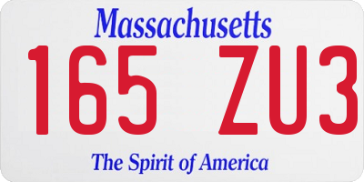 MA license plate 165ZU3