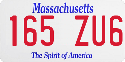 MA license plate 165ZU6