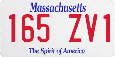 MA license plate 165ZV1