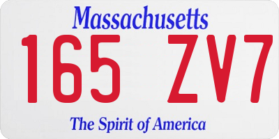 MA license plate 165ZV7