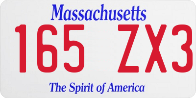 MA license plate 165ZX3