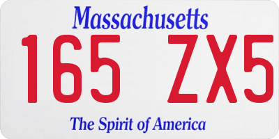 MA license plate 165ZX5