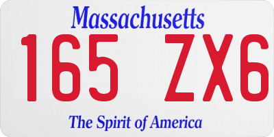 MA license plate 165ZX6