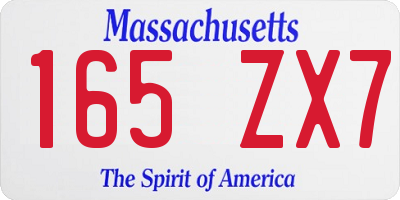 MA license plate 165ZX7