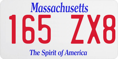 MA license plate 165ZX8