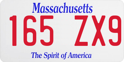 MA license plate 165ZX9