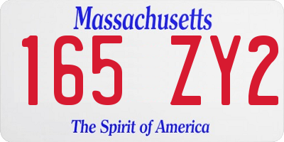 MA license plate 165ZY2
