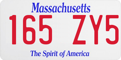 MA license plate 165ZY5