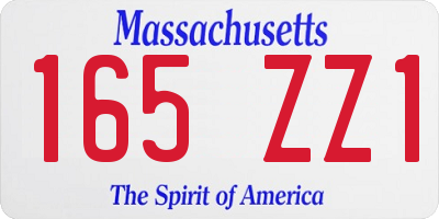 MA license plate 165ZZ1