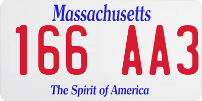 MA license plate 166AA3