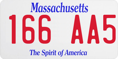 MA license plate 166AA5
