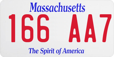 MA license plate 166AA7