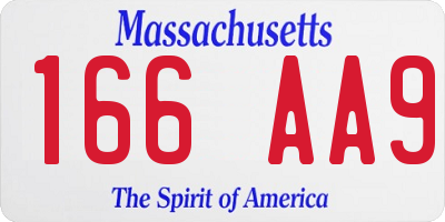 MA license plate 166AA9