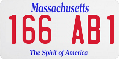 MA license plate 166AB1