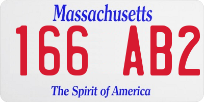 MA license plate 166AB2