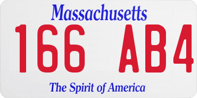 MA license plate 166AB4