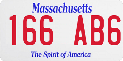 MA license plate 166AB6