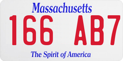 MA license plate 166AB7